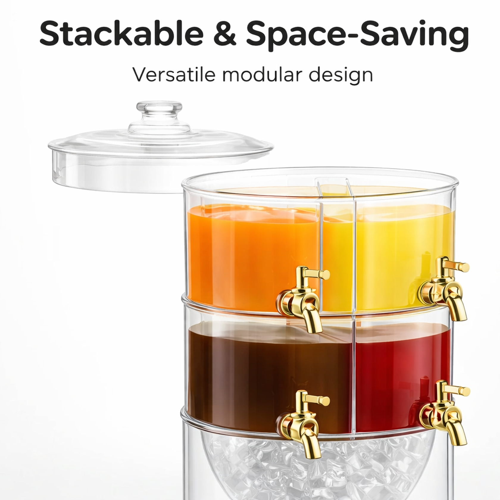 4-in-1 Party Beverage Tower | 2-Tier Stackable Drinks Dispenser 🍹✨
