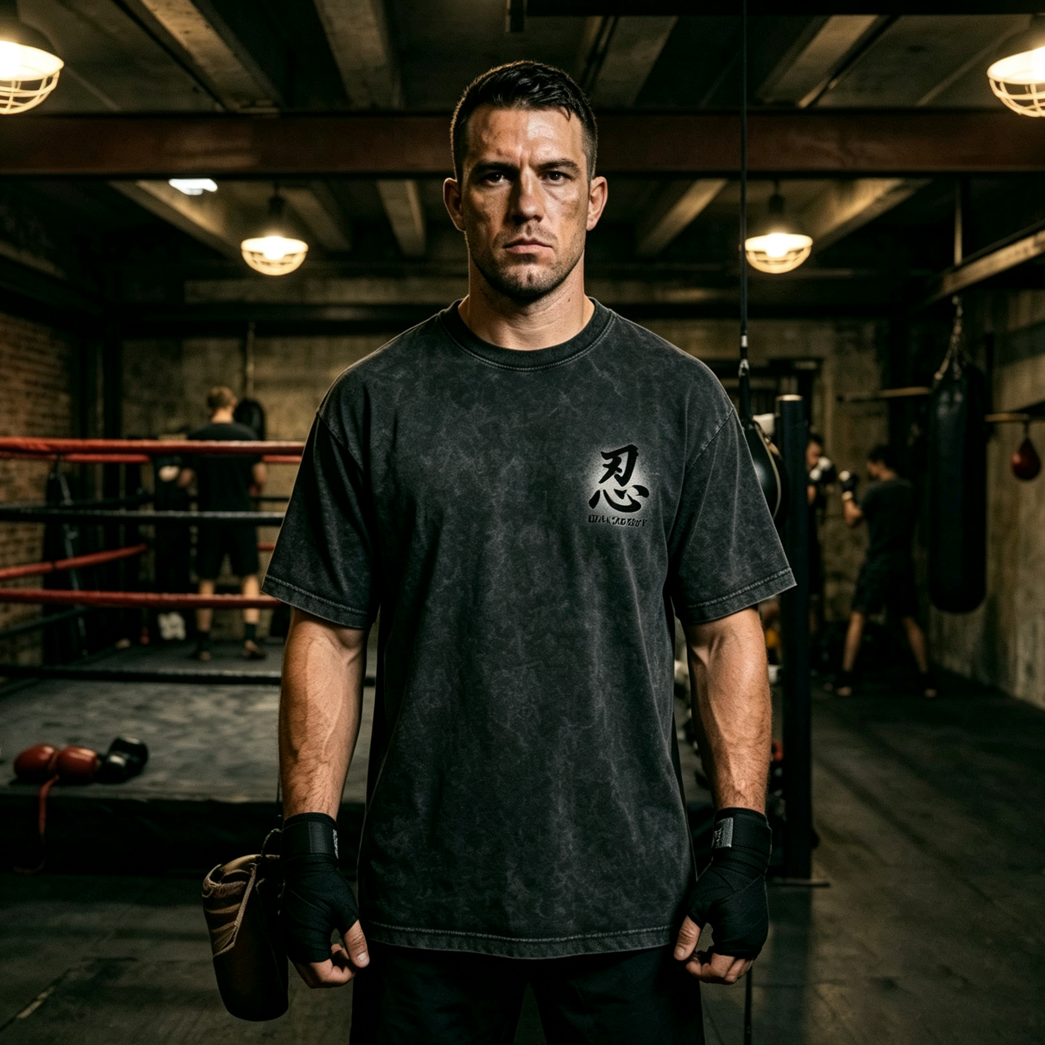 ENDURE "忍" Chinese Calligraphy Graphic Heavyweight T-Shirt - Oversized Streetwear Gym Apparel