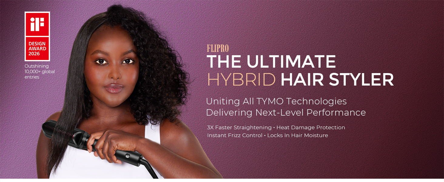 Hair straightener brush front