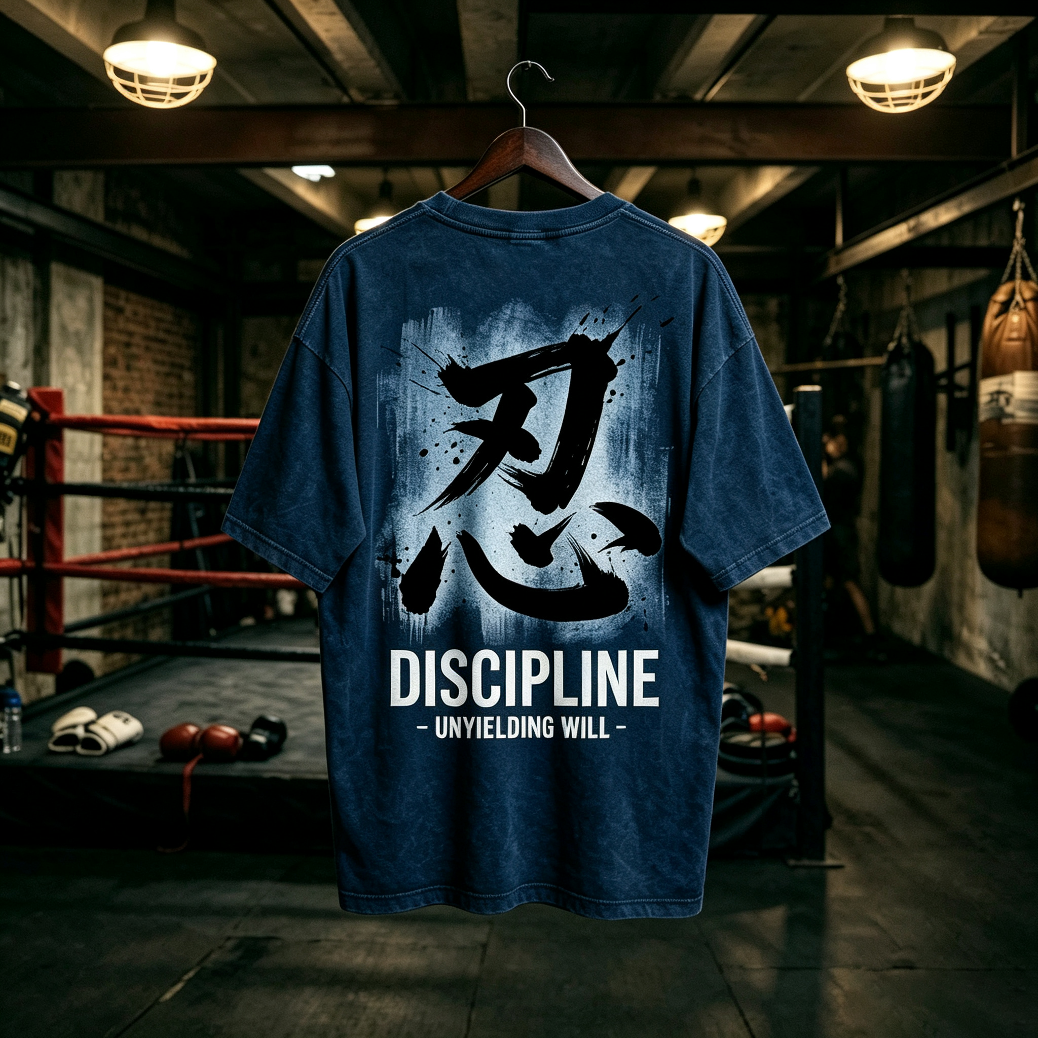 ENDURE "忍" Chinese Calligraphy Graphic Heavyweight T-Shirt - Oversized Streetwear Gym Apparel