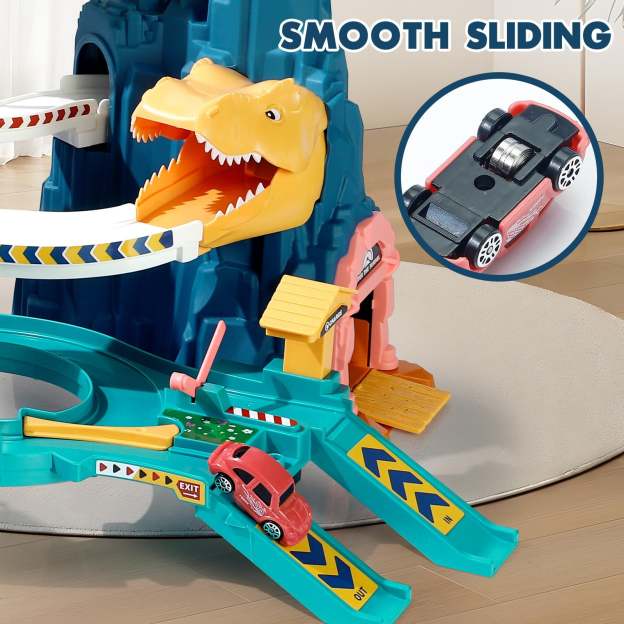 ⏰ LAST DAY 60% OFF 💥 Dinosaur Race Track Playset Toys for Kids Car Ramp Track Set Toys Adventure Car Garage Parking Toy