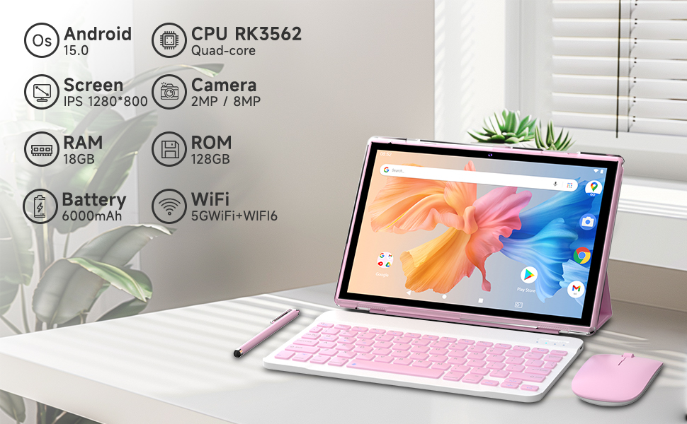 Tablet with keyboard and mouse