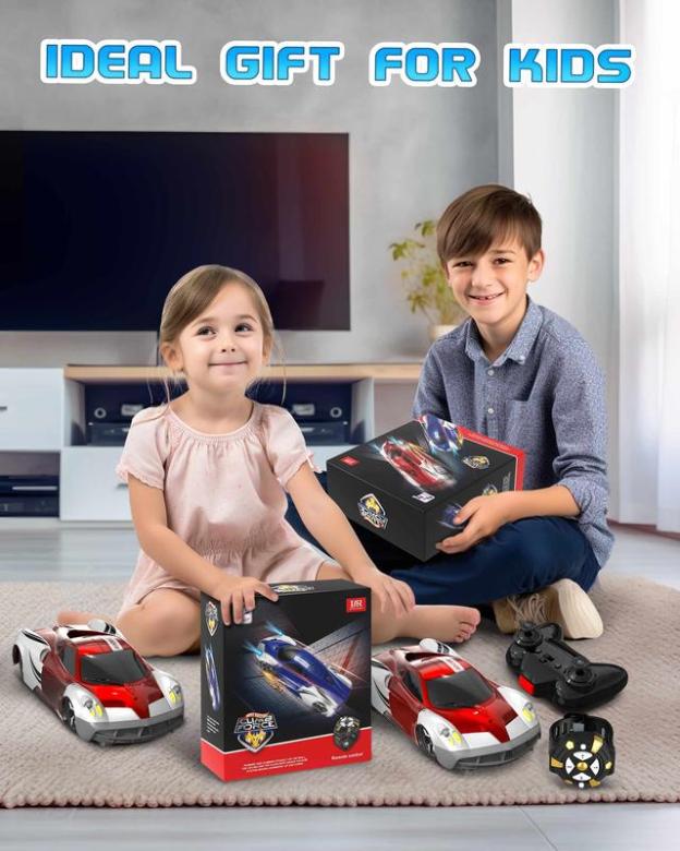 ⏰ LAST DAY 65% OFF 💥 Wall Climbing Car，Electric Remote Toy Racing, with LED Light High-Speed Hobby Toy Vehicle