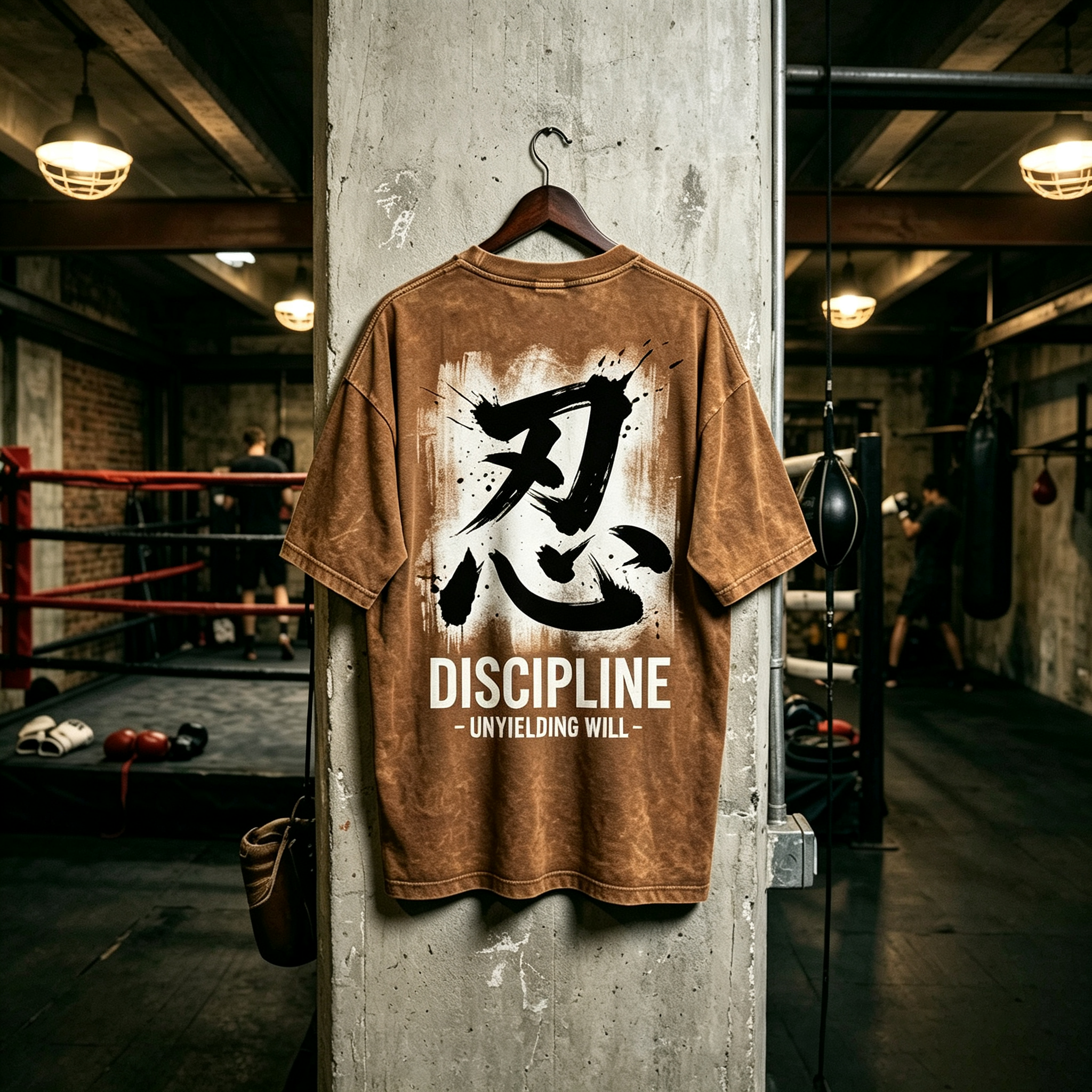 ENDURE "忍" Chinese Calligraphy Graphic Heavyweight T-Shirt - Oversized Streetwear Gym Apparel