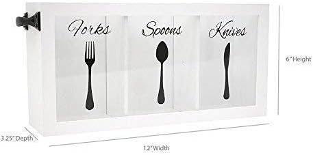 Farmhouse Rustic Wooden Cutlery Caddy with Sturdy Metal Handles 🍴✨