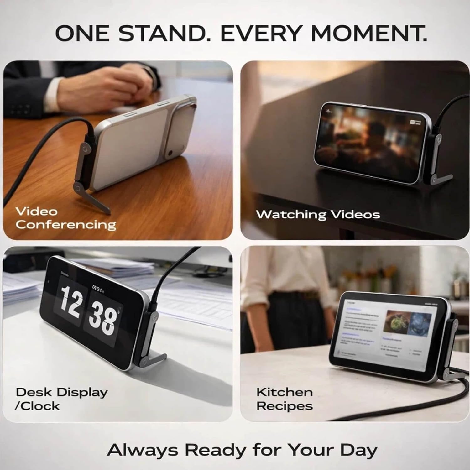 Invisible stand cable black