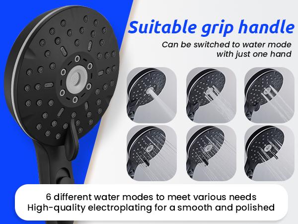 Handheld shower head closeup