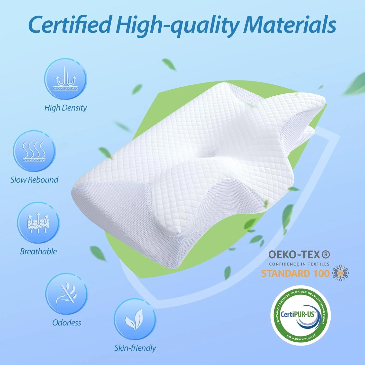 【Stock Clearance】🎉 Memory Foam Cervical Pillow, 2 in 1 Ergonomic Contour Orthopedic Pillow for Neck Pain, Contoured Support Pillows for Side Back Stomach Sleepers