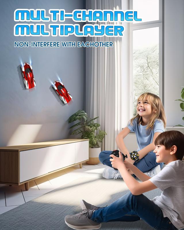 ⏰ LAST DAY 65% OFF 💥 Wall Climbing Car，Electric Remote Toy Racing, with LED Light High-Speed Hobby Toy Vehicle