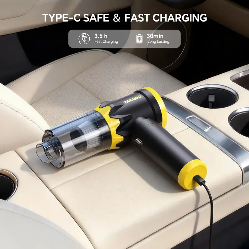 20,000Pa Ultra-Suction Cordless Mini Vacuum | 4-in-1 Car & Home Cleaner 🚗💨