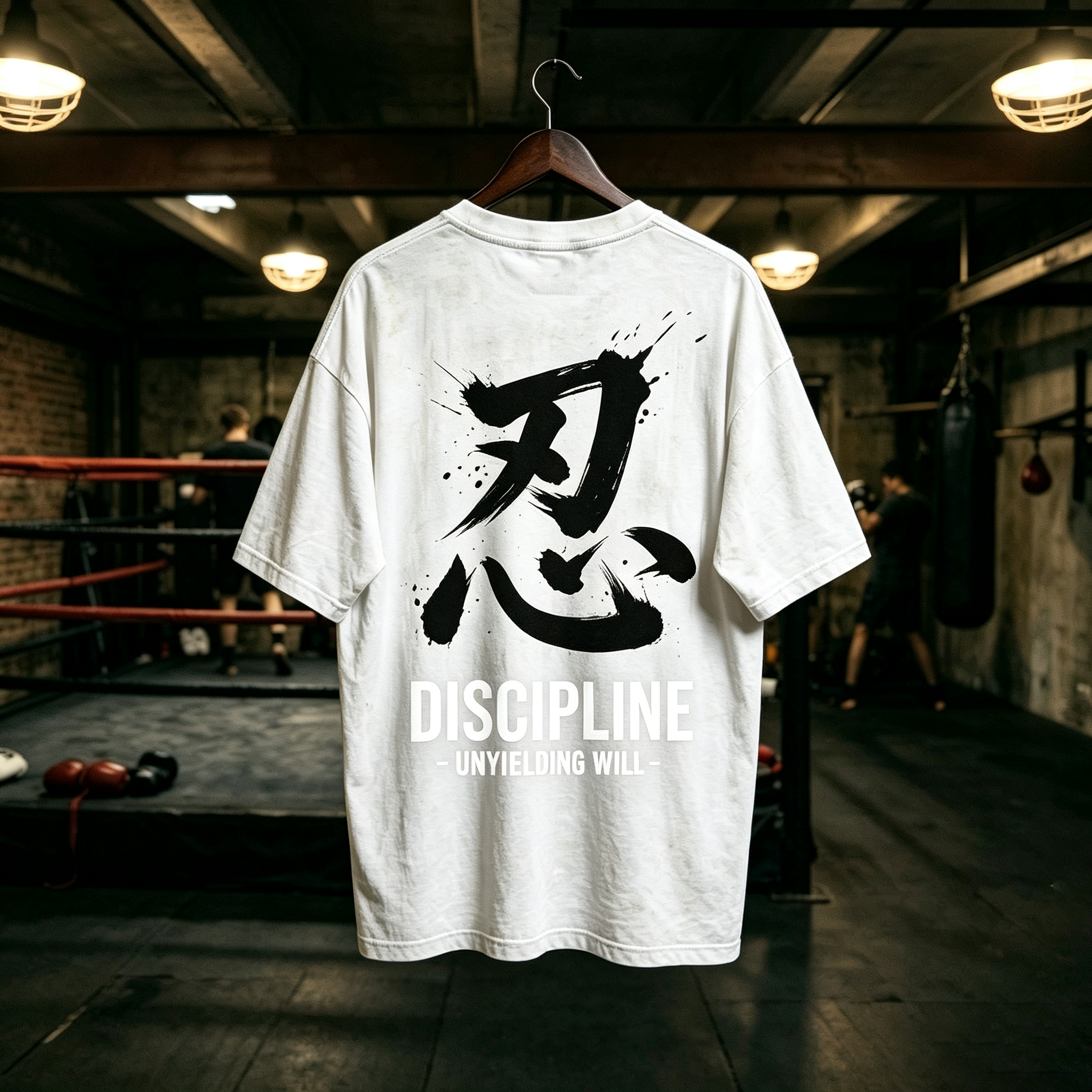 ENDURE "忍" Chinese Calligraphy Graphic Heavyweight T-Shirt - Oversized Streetwear Gym Apparel