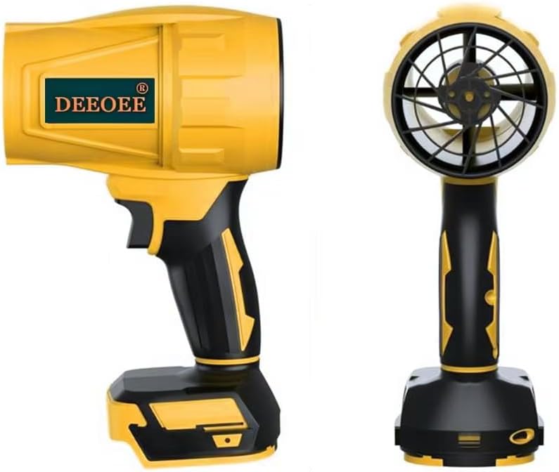 DEEOEE Handheld Leaf Blower, Portable Battery Powered, Dimensions: 5.9 x 3.54 inches, Colors: Yellow and Black