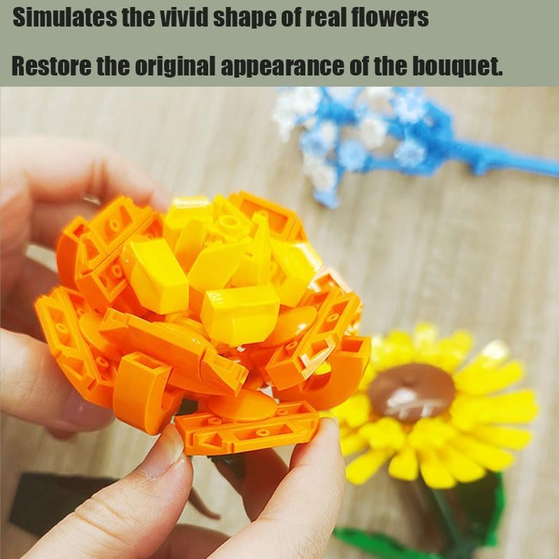 ⏰ LAST DAY 60% OFF 💥 Advent Calendar 2024 for Kids Adults Teens 2025 24 Days Flower Bouquet Christmas Countdown Advent Calendar,Christmas Bouquet Blocks, with 24 Flower Model Building Toy Set (Daisy)