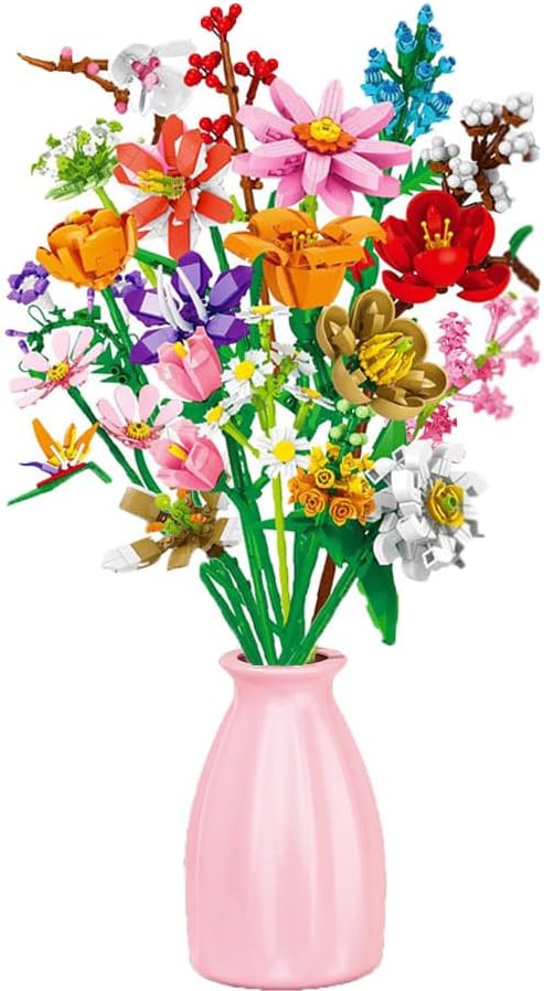 ⏰ LAST DAY 60% OFF 💥 Advent Calendar 2024 for Kids Adults Teens 2025 24 Days Flower Bouquet Christmas Countdown Advent Calendar,Christmas Bouquet Blocks, with 24 Flower Model Building Toy Set (Daisy)