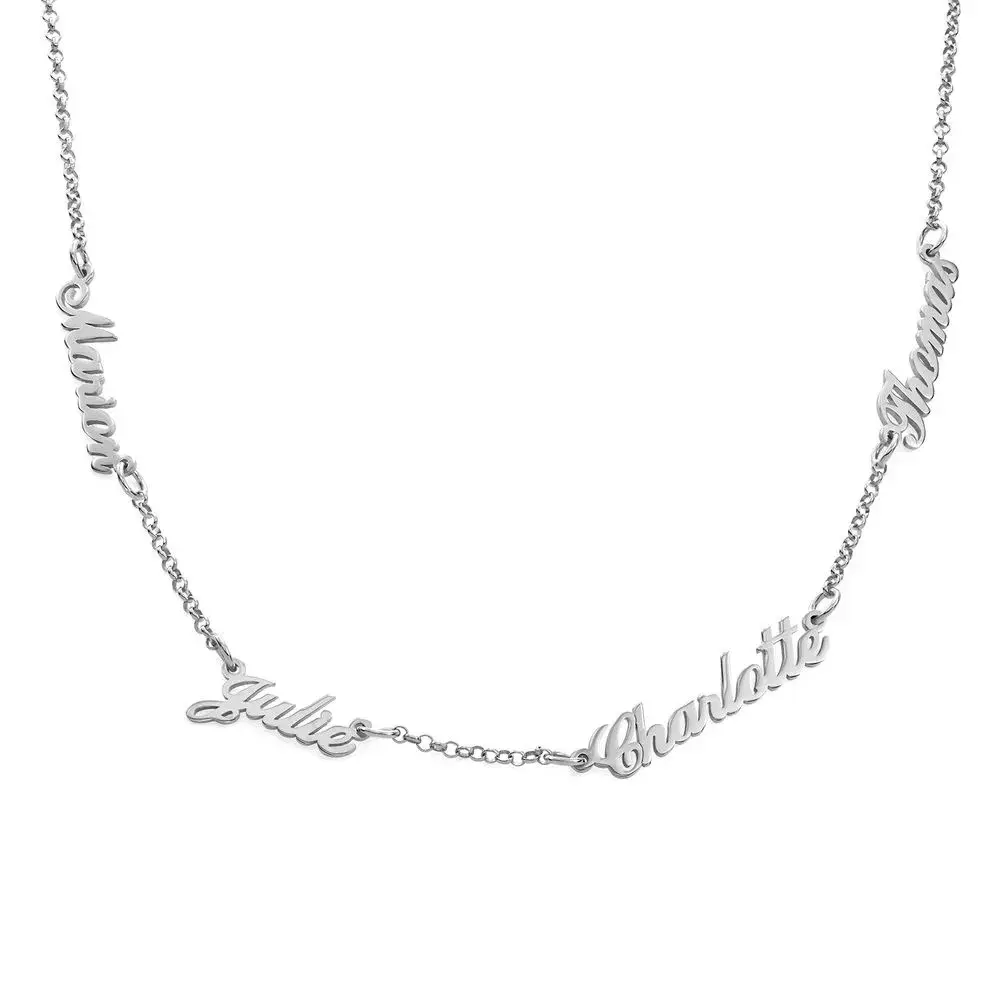 AS025 For Mother's Day Multiple Names Custom Cut Necklace Personalized Gift Stainless Steel Letter Necklace  Anniversary Valentine's Day