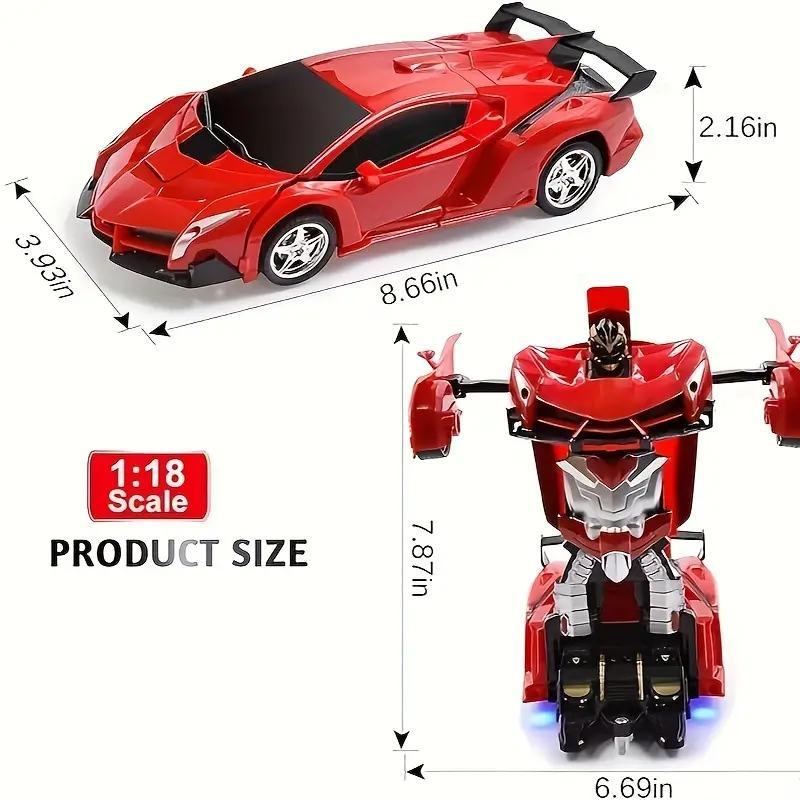 [XmasGifts] Tibibee Transforming Easter Remote Control Car for Boys Ages 3-15, 2.4Ghz Remote Control, 1:18 Scale Robot Transformation, 360&deg; Rotation, Rechargeable Battery Included, High-Quality ABS Plastic Gift Set, Black Friday, Christmas