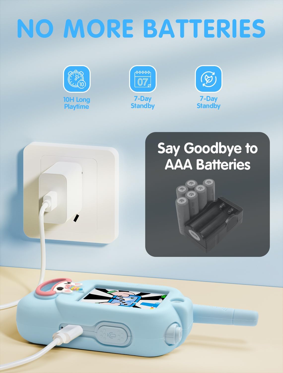 Walkie Talkie for Kids with Video: 2 Pack Rechargeable Toddler Toys with HD Camera & Voice Changer, Long Range Gift Toys for Boy & Girl Age 3-8 for Outdoor Play, Camping (Pink-Blue)