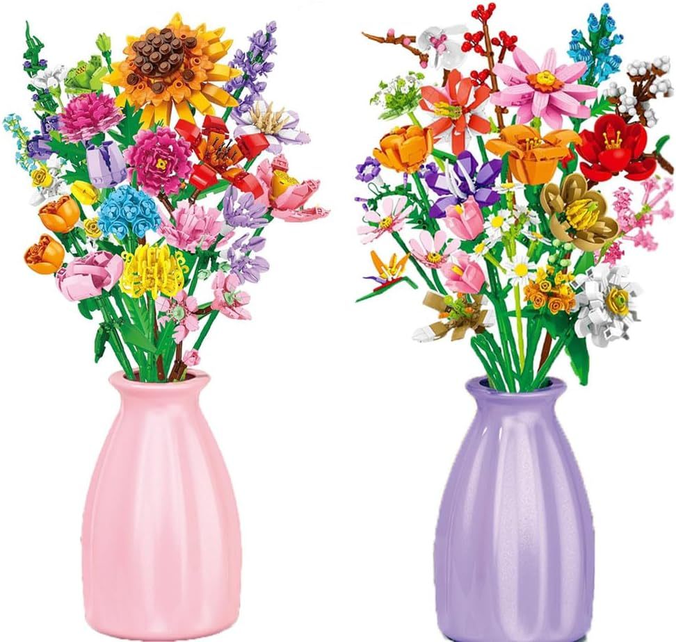 ⏰ LAST DAY 60% OFF 💥 Advent Calendar 2024 for Kids Adults Teens 2025 24 Days Flower Bouquet Christmas Countdown Advent Calendar,Christmas Bouquet Blocks, with 24 Flower Model Building Toy Set (Daisy)