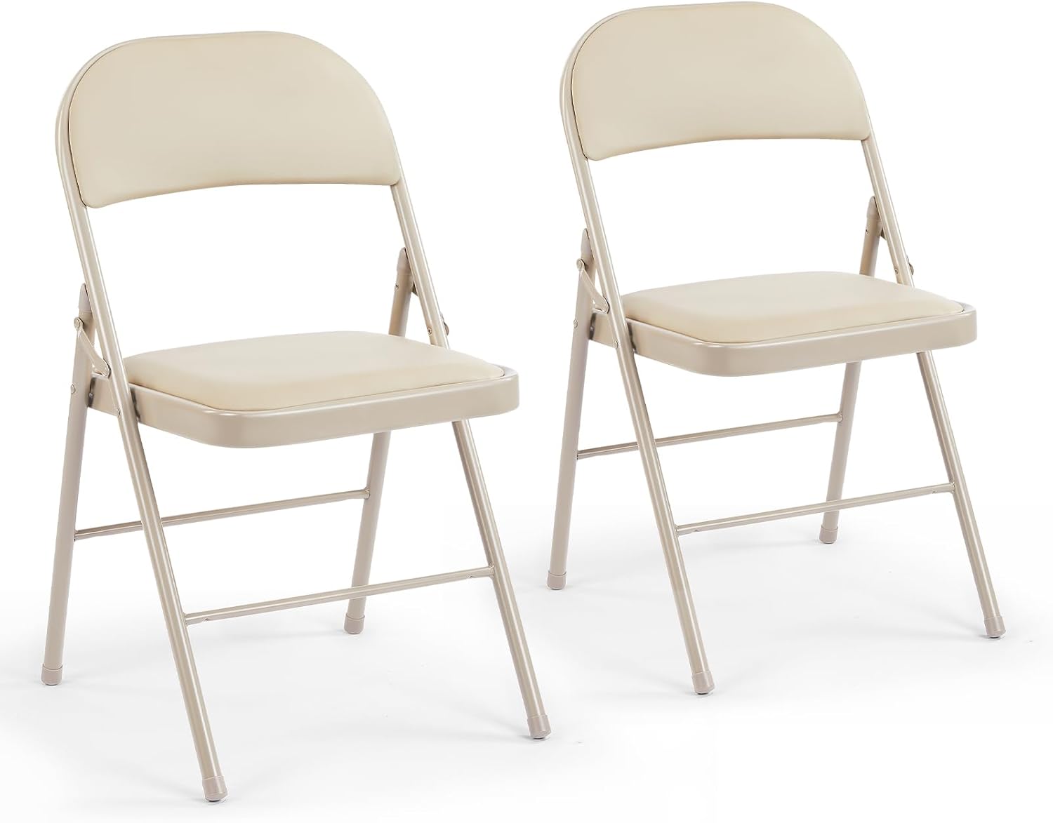 DUMOS Folding Chairs Sets of 8, 330lbs Plastic Stackable Portable Patio Dining Sets, Fold Up for Indoor Outdoor, Camping, Garden, Party, Meeting (White)