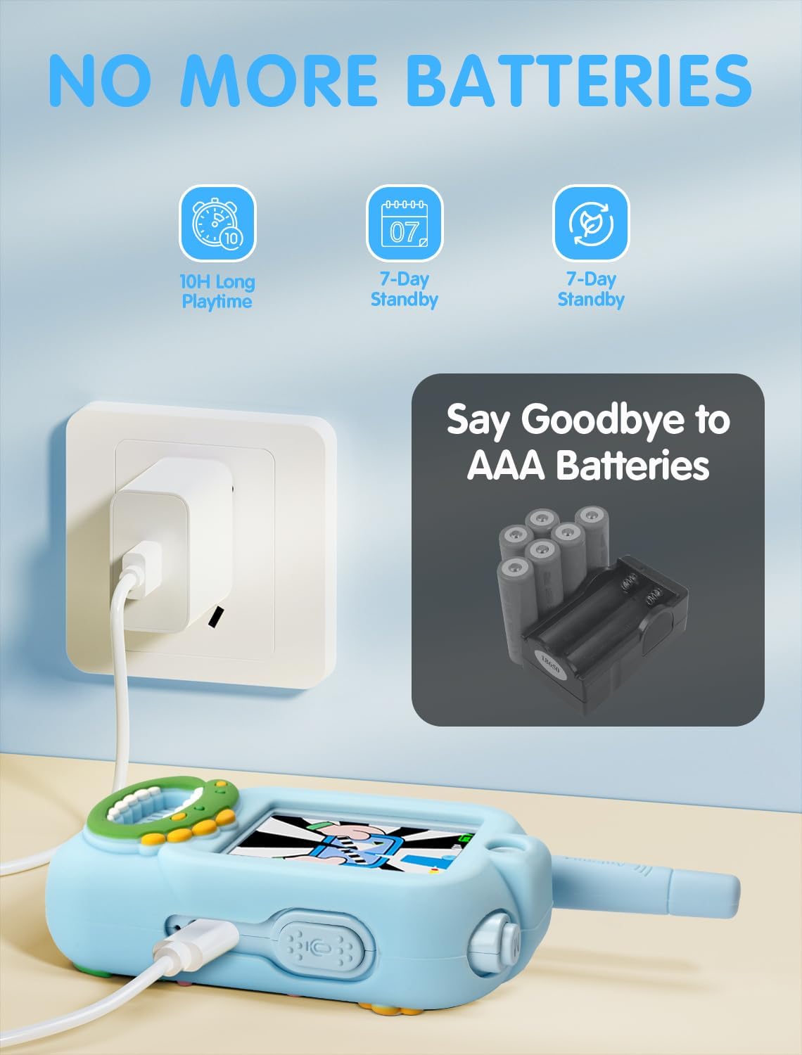 Walkie Talkie for Kids with Video: 2 Pack Rechargeable Toddler Toys with HD Camera & Voice Changer, Long Range Gift Toys for Boy & Girl Age 3-8 for Outdoor Play, Camping (Pink-Blue)