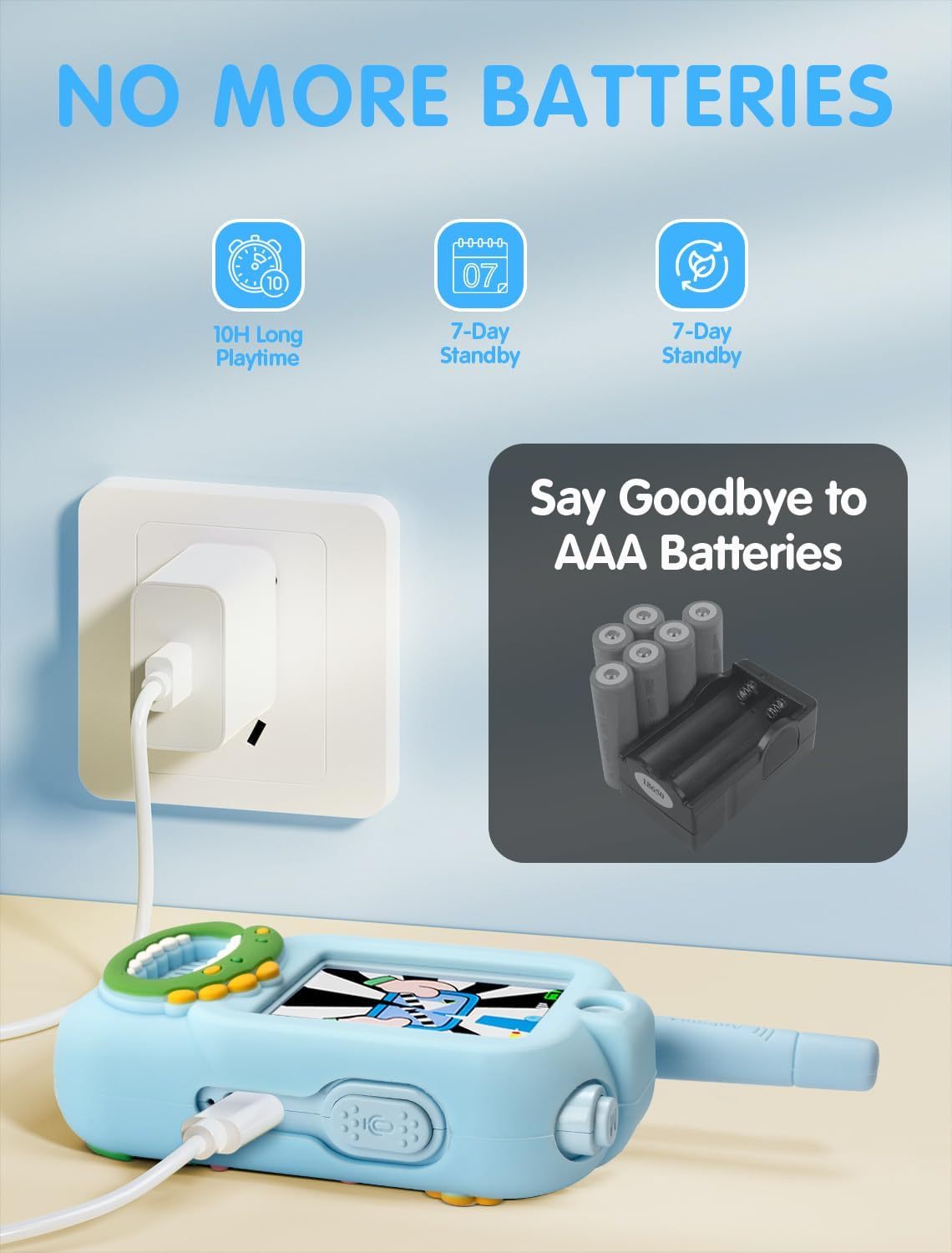 Walkie Talkie for Kids with Video: 2 Pack Rechargeable Toddler Toys with HD Camera & Voice Changer, Long Range Gift Toys for Boy & Girl Age 3-8 for Outdoor Play, Camping (Pink-Blue)