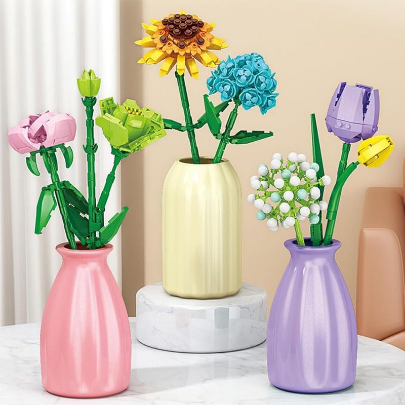 ⏰ LAST DAY 60% OFF 💥 Advent Calendar 2024 for Kids Adults Teens 2025 24 Days Flower Bouquet Christmas Countdown Advent Calendar,Christmas Bouquet Blocks, with 24 Flower Model Building Toy Set (Daisy)