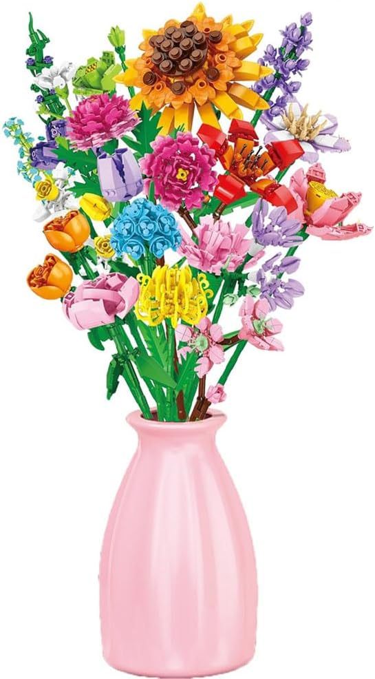 ⏰ LAST DAY 60% OFF 💥 Advent Calendar 2024 for Kids Adults Teens 2025 24 Days Flower Bouquet Christmas Countdown Advent Calendar,Christmas Bouquet Blocks, with 24 Flower Model Building Toy Set (Daisy)