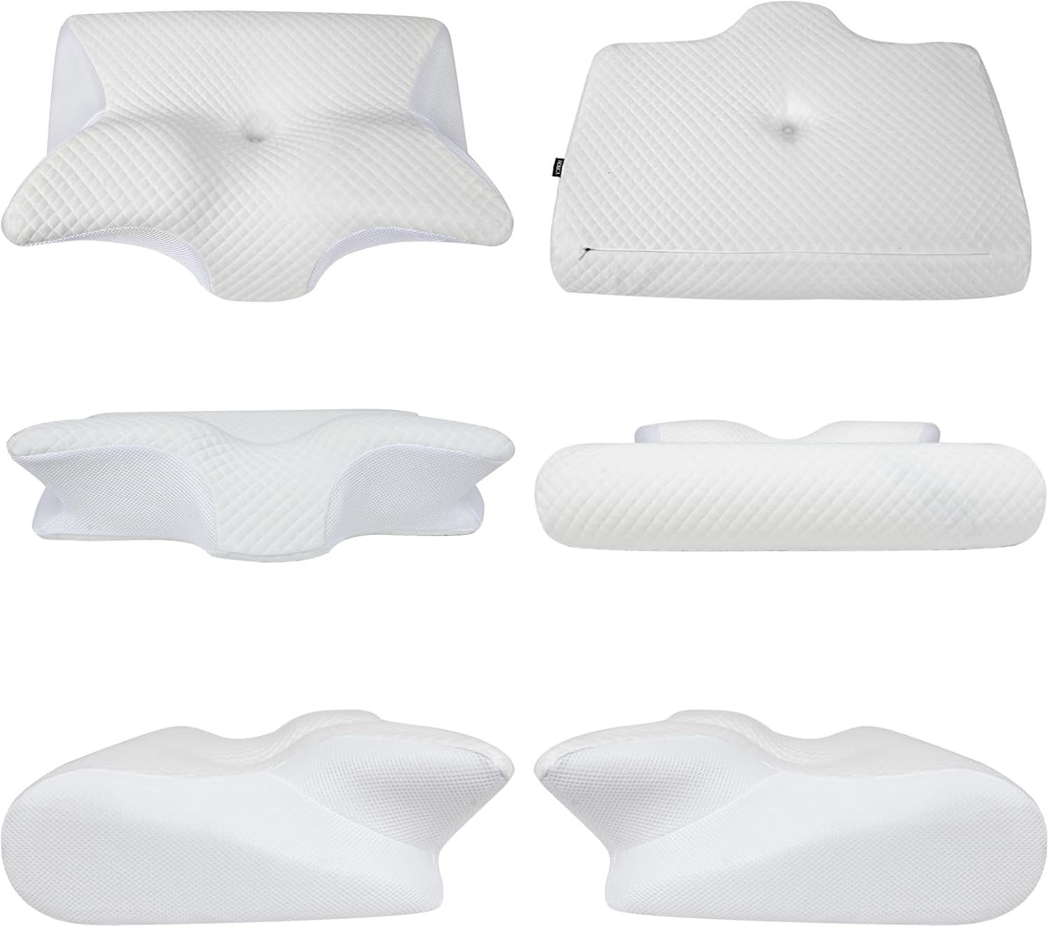  Memory Foam Cervical Pillow, 2 in 1 Ergonomic Contour Orthopedic Pillow for Neck Pain, Contoured Support Pillows for Side Back Stomach Sleepers
