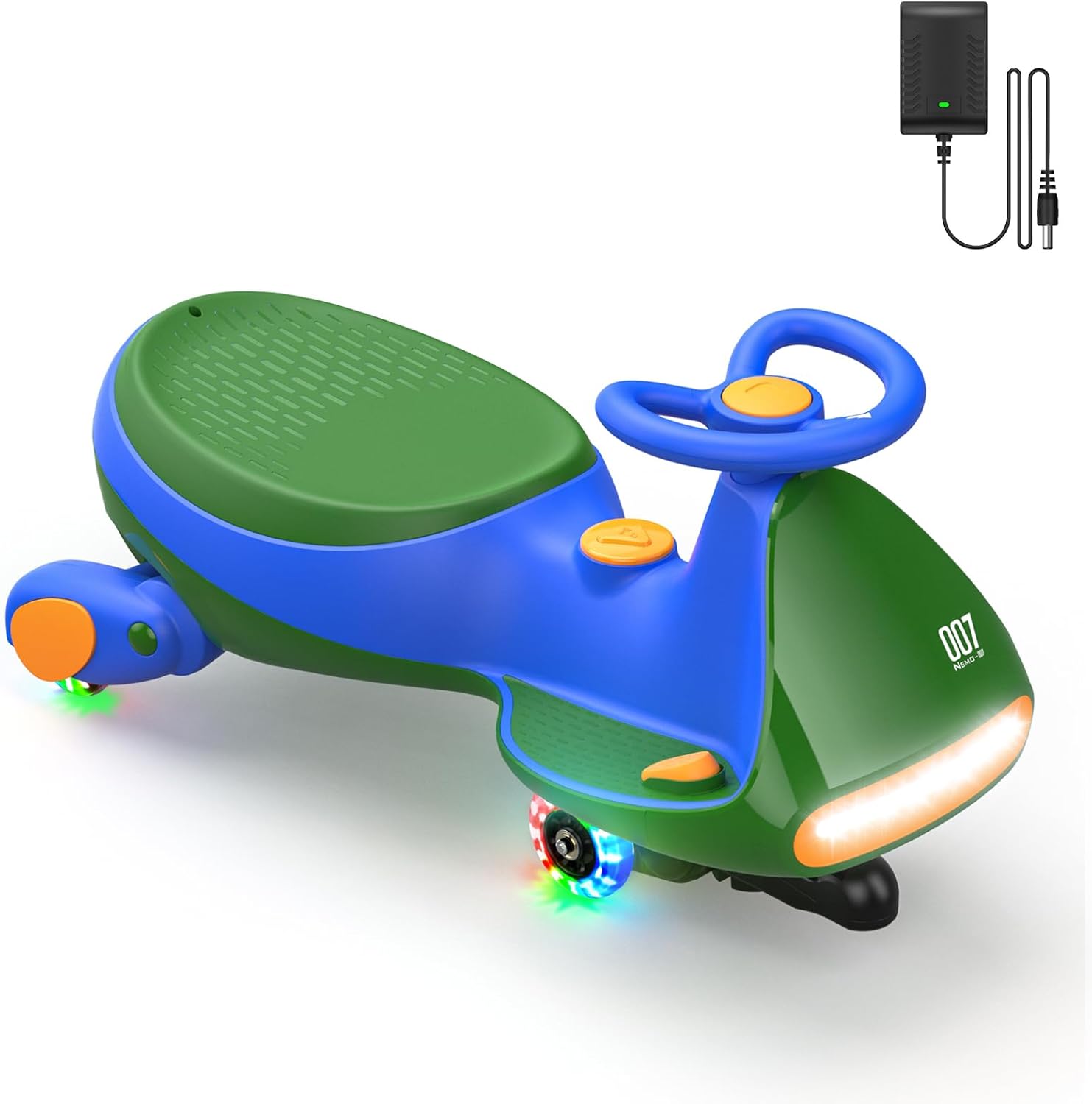  N7 Classic Electric Wiggle Car with Pedal, Rechargeable Battery, Ride on Toys, Swing Car, 2 Speeds, Anti-Rollover, Flashing Light Wheels, Bluetooth, for Ages 3 and Up, 150 Lbs, Pink