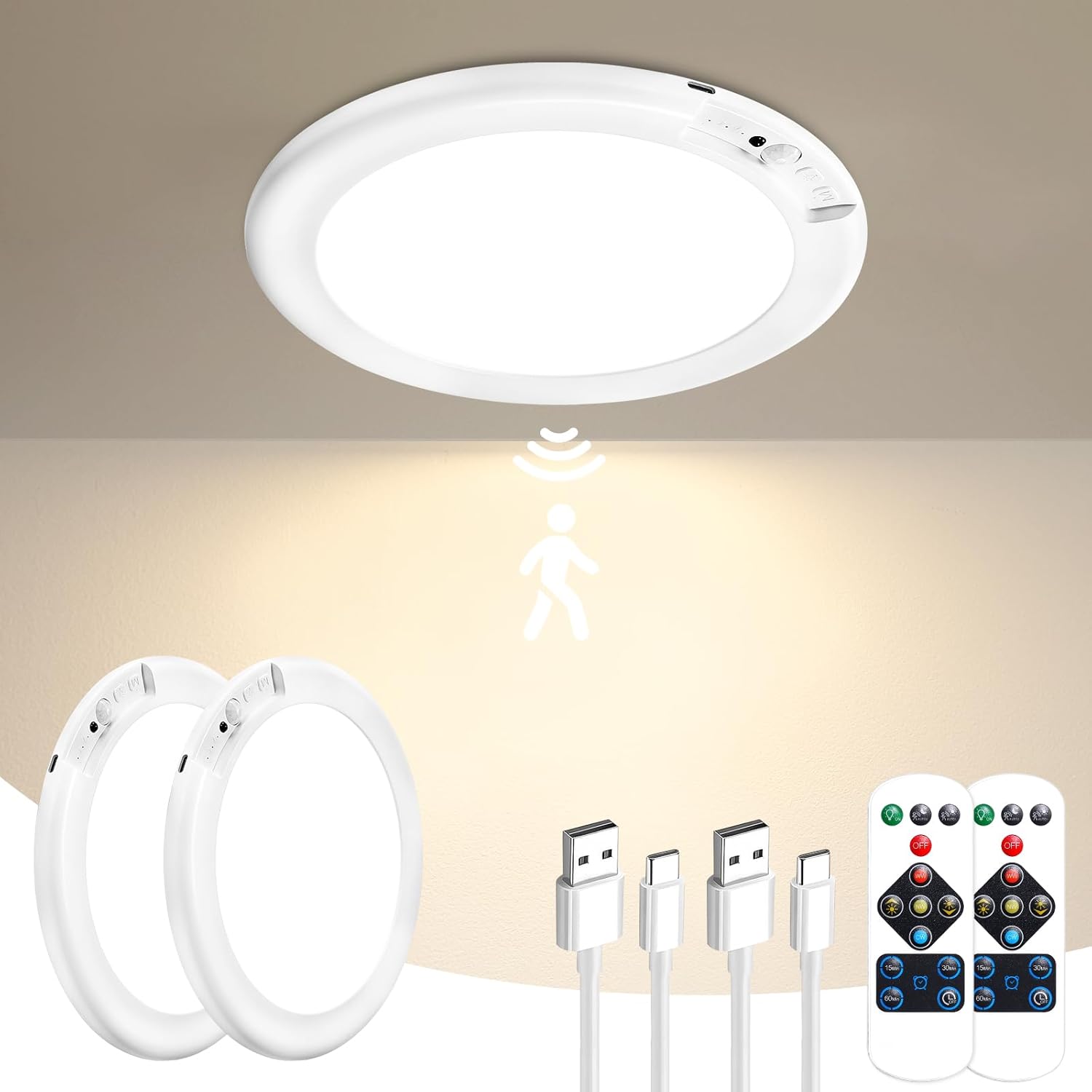 8000mAh Rechargeable Motion Sensor Ceiling Light | Magnetic Wireless Design 💡✨
