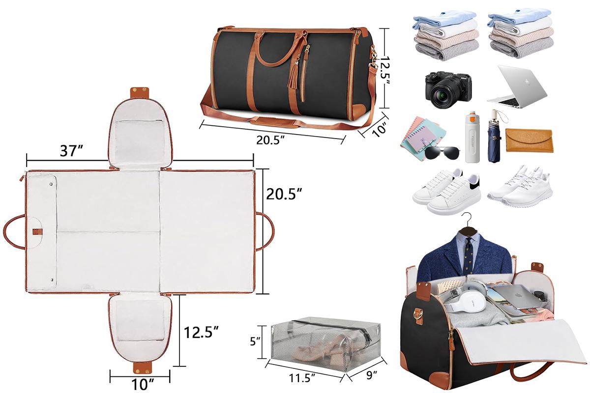 Lefame Travel Duffle Bag with Garment & Shoe Compartment, Waterproof & Breathable, TSA-Approved, 57L Capacity, Ideal for Weekender, Gym, Hospital, Holiday Travel Space Saving Bag Removable Bags hospital bag for mom, #SummerVibes