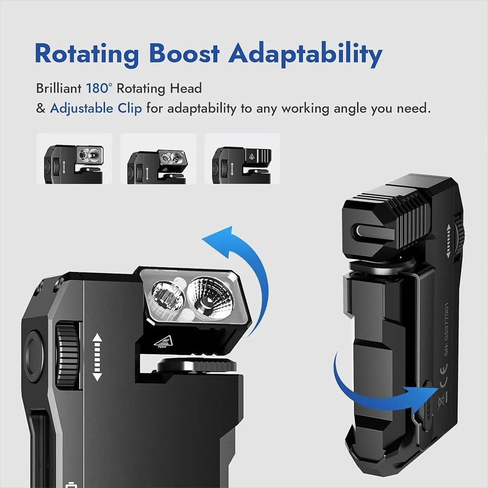 G5 Rechargeable EDC Flashlight, 400 Lumens Dual Light Sources Mini Flashlight with RGB Light, Portable Flat Pocket Flashlights, Magnetic Keychain for Outdoor Home Emergencies