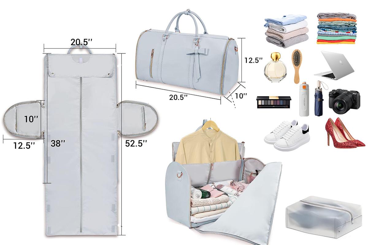 Lefame Travel Duffle Bag with Garment & Shoe Compartment, Waterproof & Breathable, TSA-Approved, 57L Capacity, Ideal for Weekender, Gym, Hospital, Holiday Travel Space Saving Bag Removable Bags hospital bag for mom, #SummerVibes