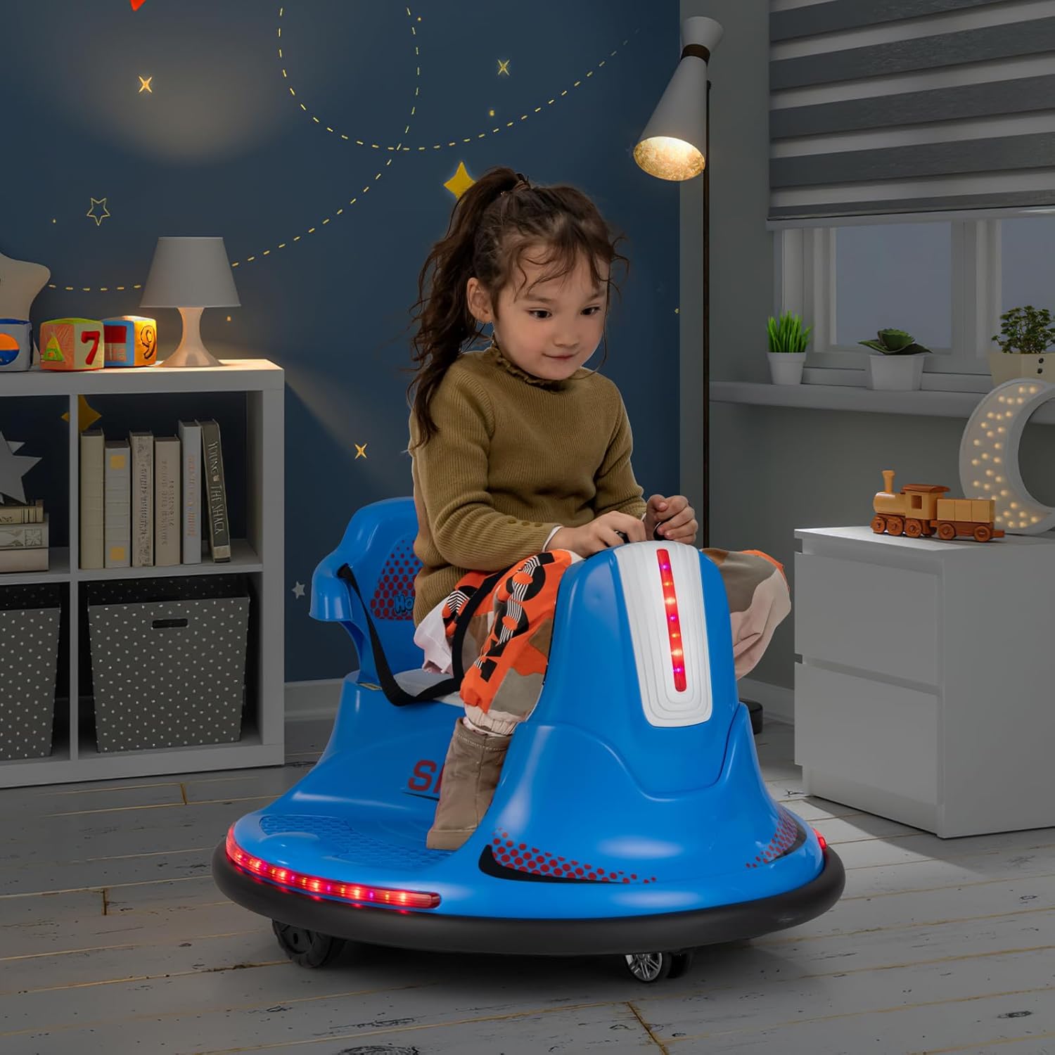 ⏰ LAST DAY 80% OFF 💥  12V Kids Ride On Bumper Car, Electric Bumper Car w/Dual Joysticks, Remote Control, 360° Spin, Slow Start Function, LED Lights & Fun Music, Adjustable Safety Belt, Soft Bumper (Pink)