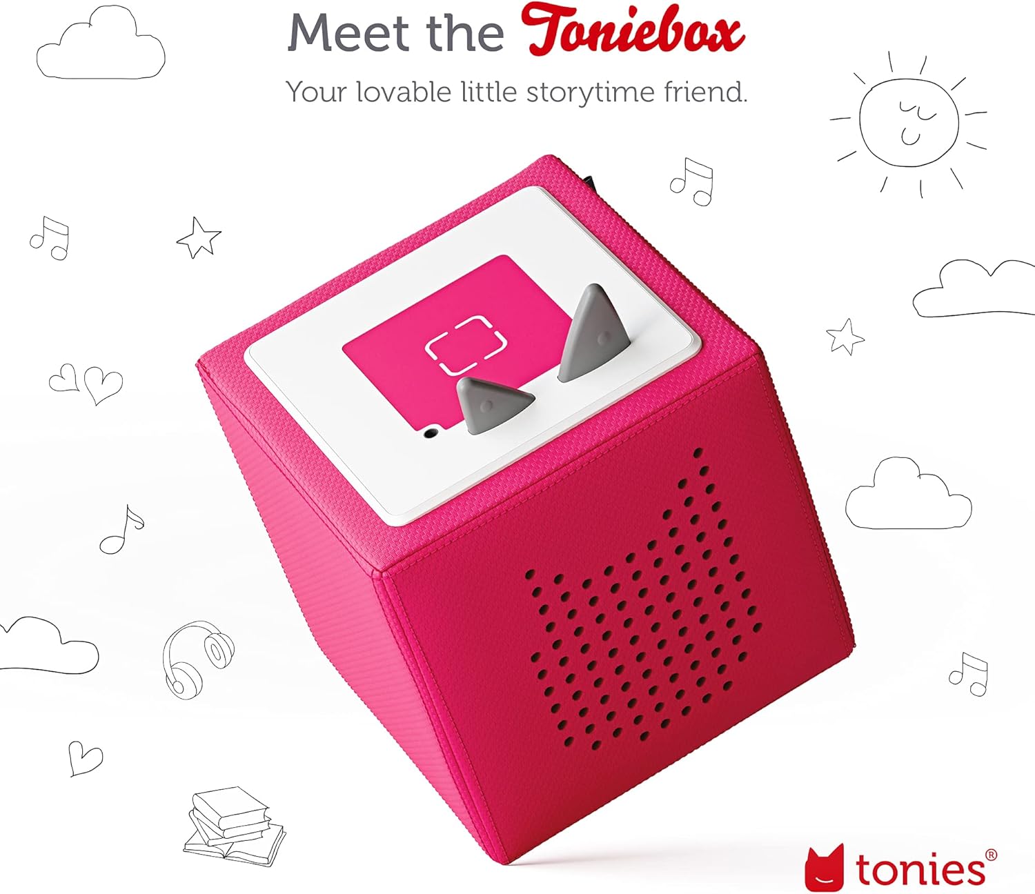 Toniebox 1 Audio Player Starter Set with Playtime Puppy - Listen, Learn, and Play with One Huggable Little Box - Light Blue