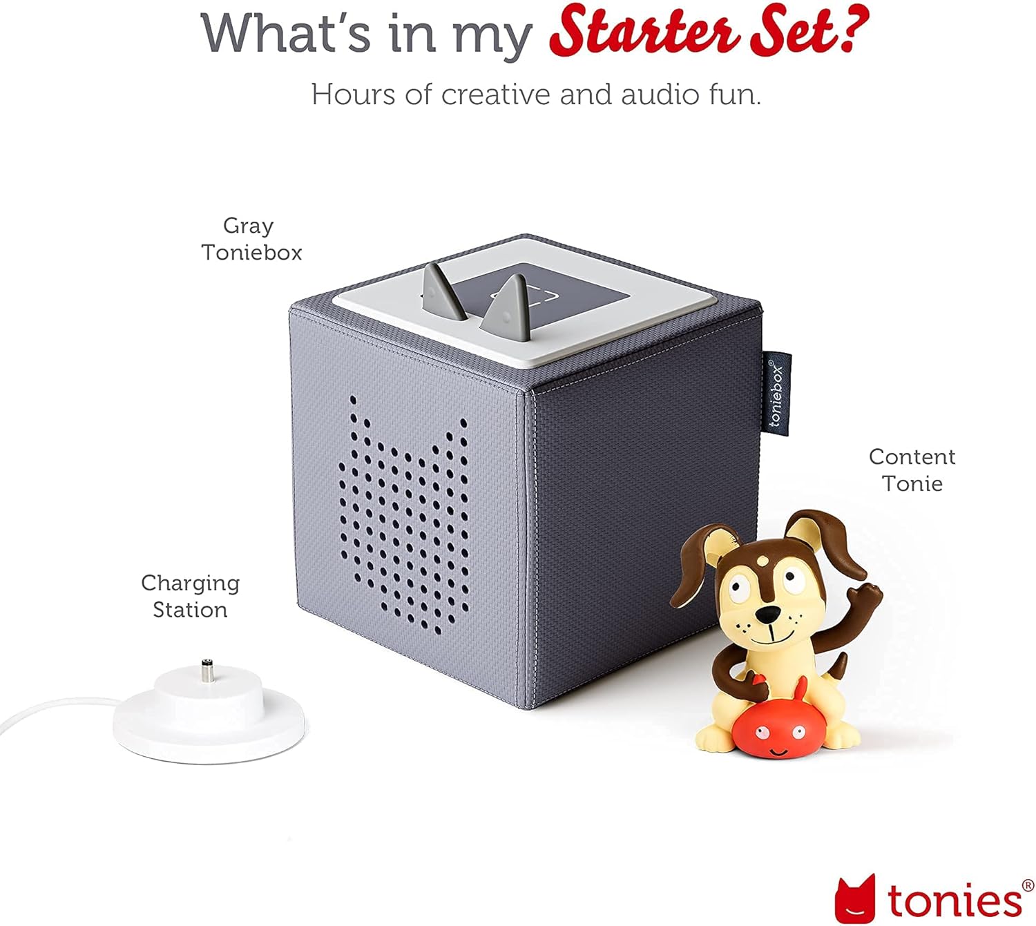 Toniebox 1 Audio Player Starter Set with Playtime Puppy - Listen, Learn, and Play with One Huggable Little Box - Light Blue