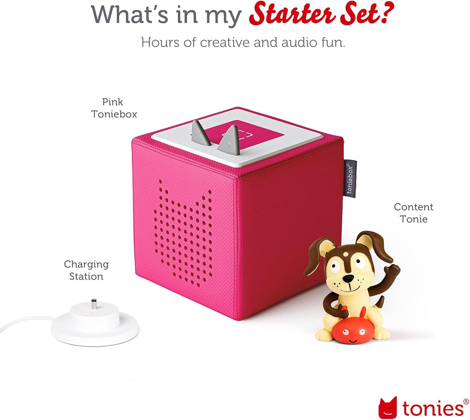 Toniebox 1 Audio Player Starter Set with Playtime Puppy - Listen, Learn, and Play with One Huggable Little Box - Light Blue