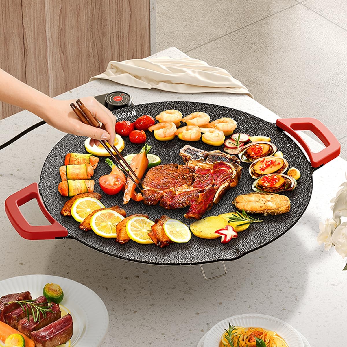 Smokeless Indoor Grill - 4-Piece Deluxe BBQ Set ✨🥩