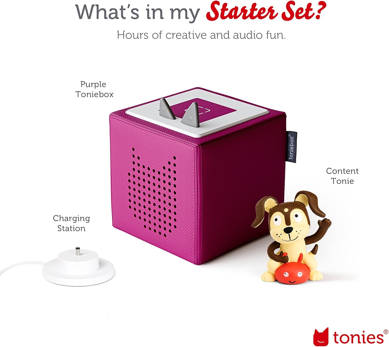 Toniebox 1 Audio Player Starter Set with Playtime Puppy - Listen, Learn, and Play with One Huggable Little Box - Light Blue
