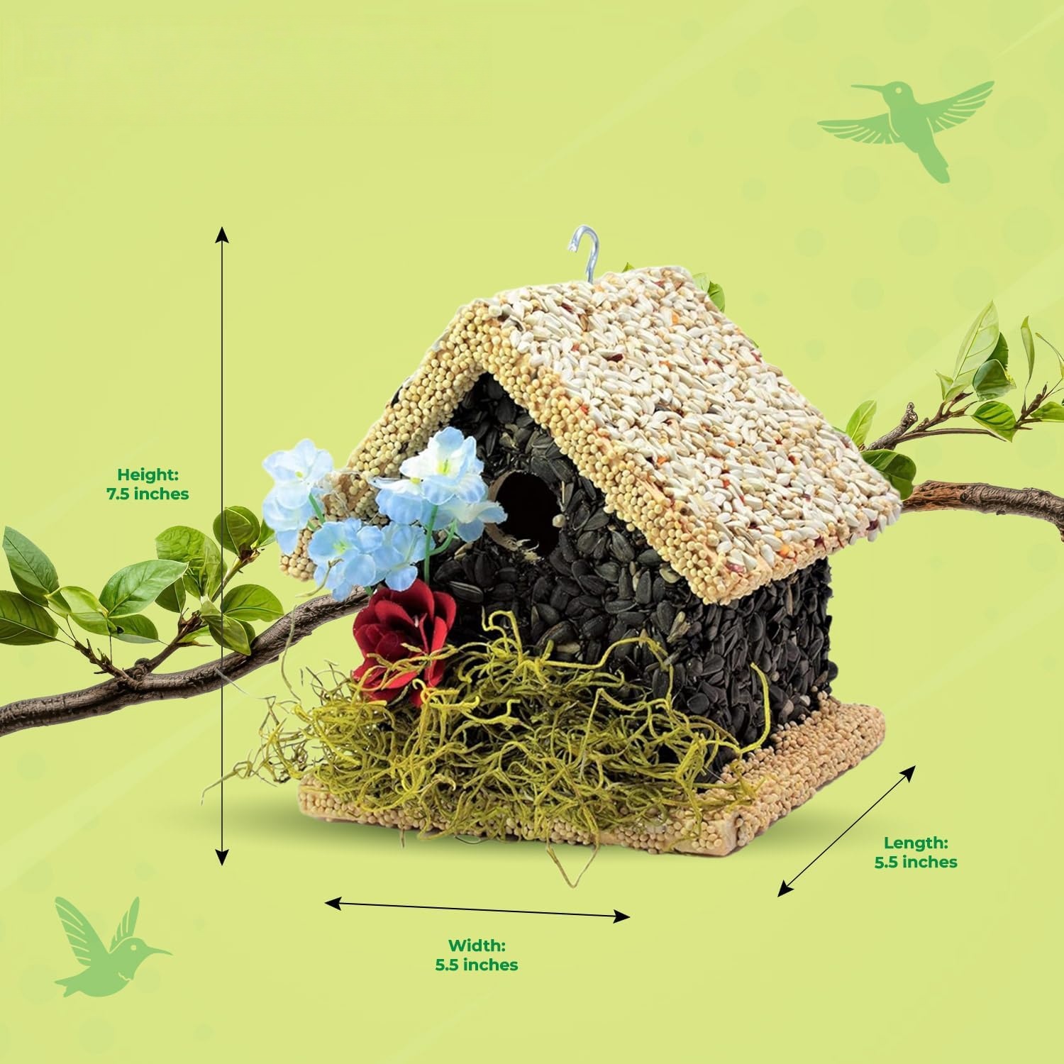 2-in-1 Edible Birdhouse & Wild Bird Feeder | Squirrel-Resistant 🐦🏠