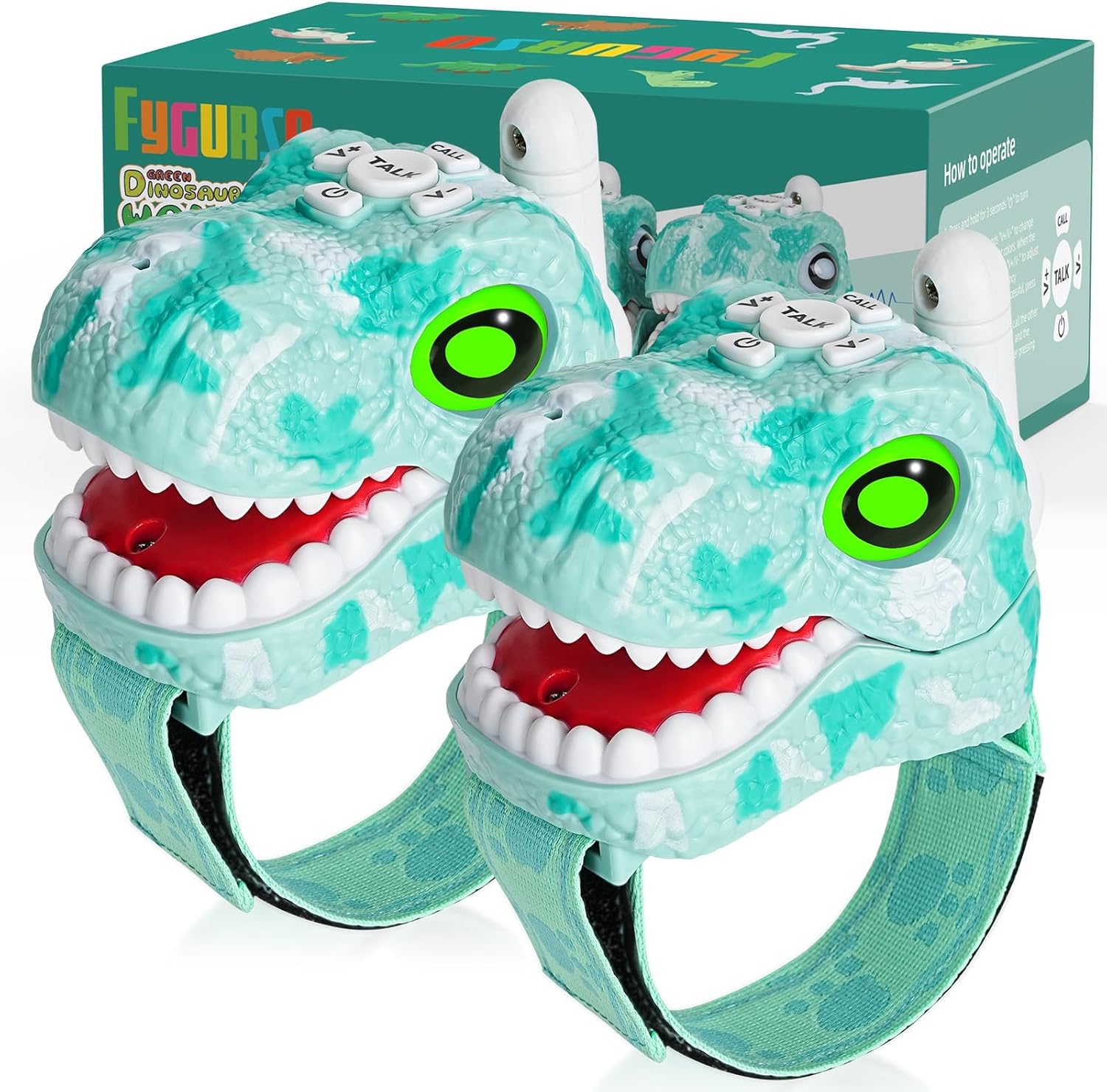 ⏰ LAST DAY 60% OFF 💥 Walkie Talkies for Kids 2 Packs, Kids Toys for Boys Girls Aged 3 to 8 Years Old for Outdoor Adventure, Camping, Halloween, Christmas, Birthday Gifts (Blue, Dinosaur)