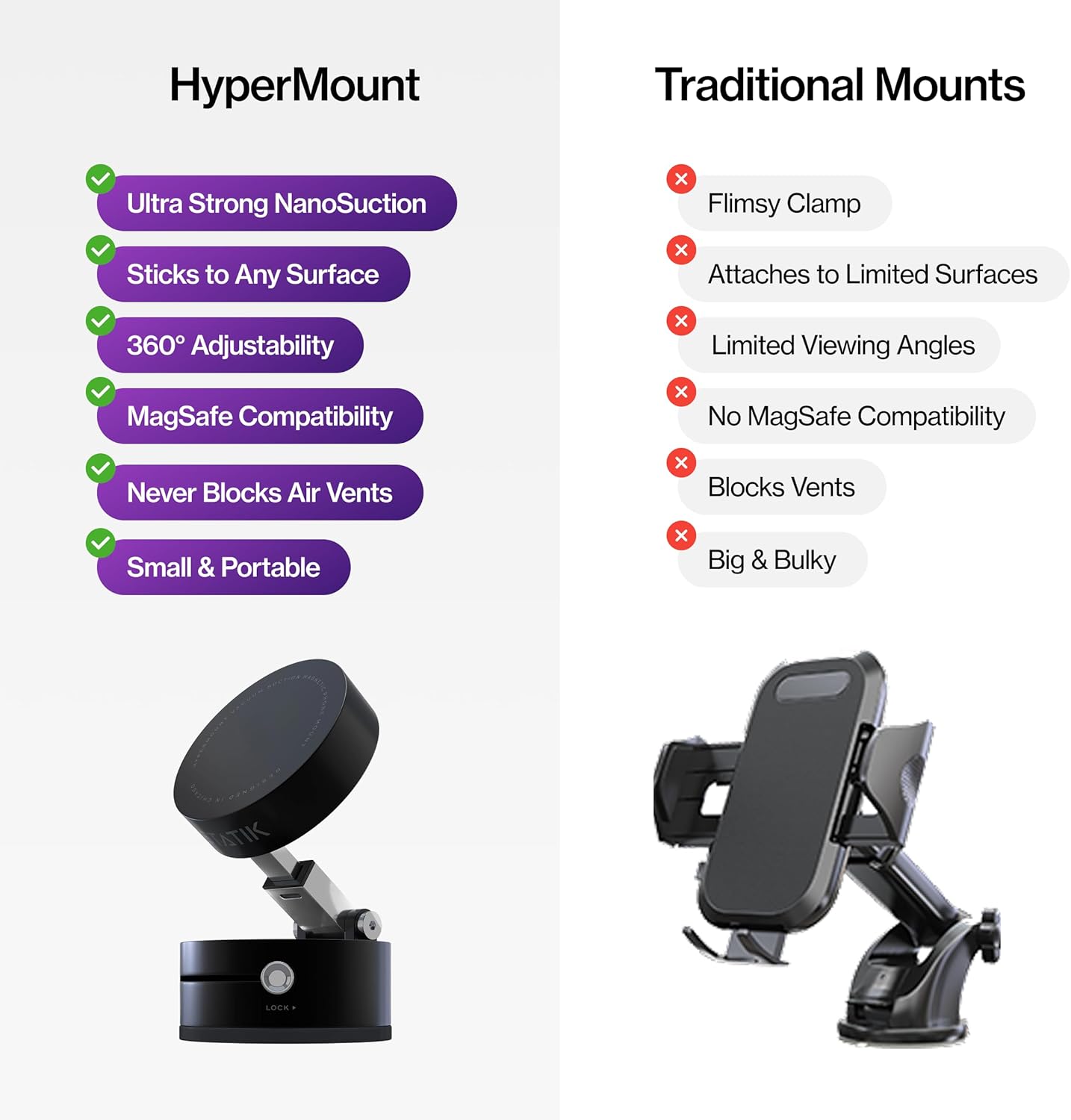 360° Universal Magnetic Phone Holder | Vacuum-Seal Tech for Car & Home 📱🛡️