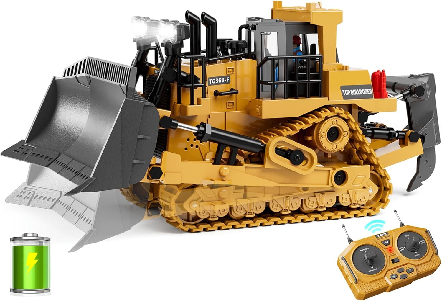 ⏰ LAST DAY 70% OFF Remote Control Excavator Construction Toys for Boys, 2×1200mAh RC Construction Truck with Metal Shovel & Light, 11CH Excavator Toys for Boys 3-5 4-7 8-12 Year Old Kids Christmas Birthday Gift,120+Mins