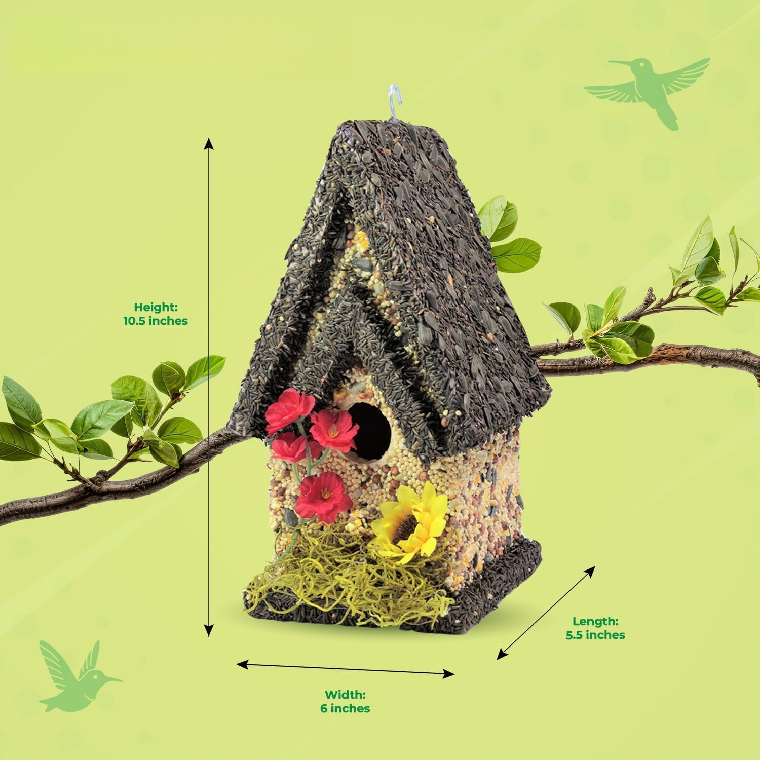 2-in-1 Edible Birdhouse & Wild Bird Feeder | Squirrel-Resistant 🐦🏠