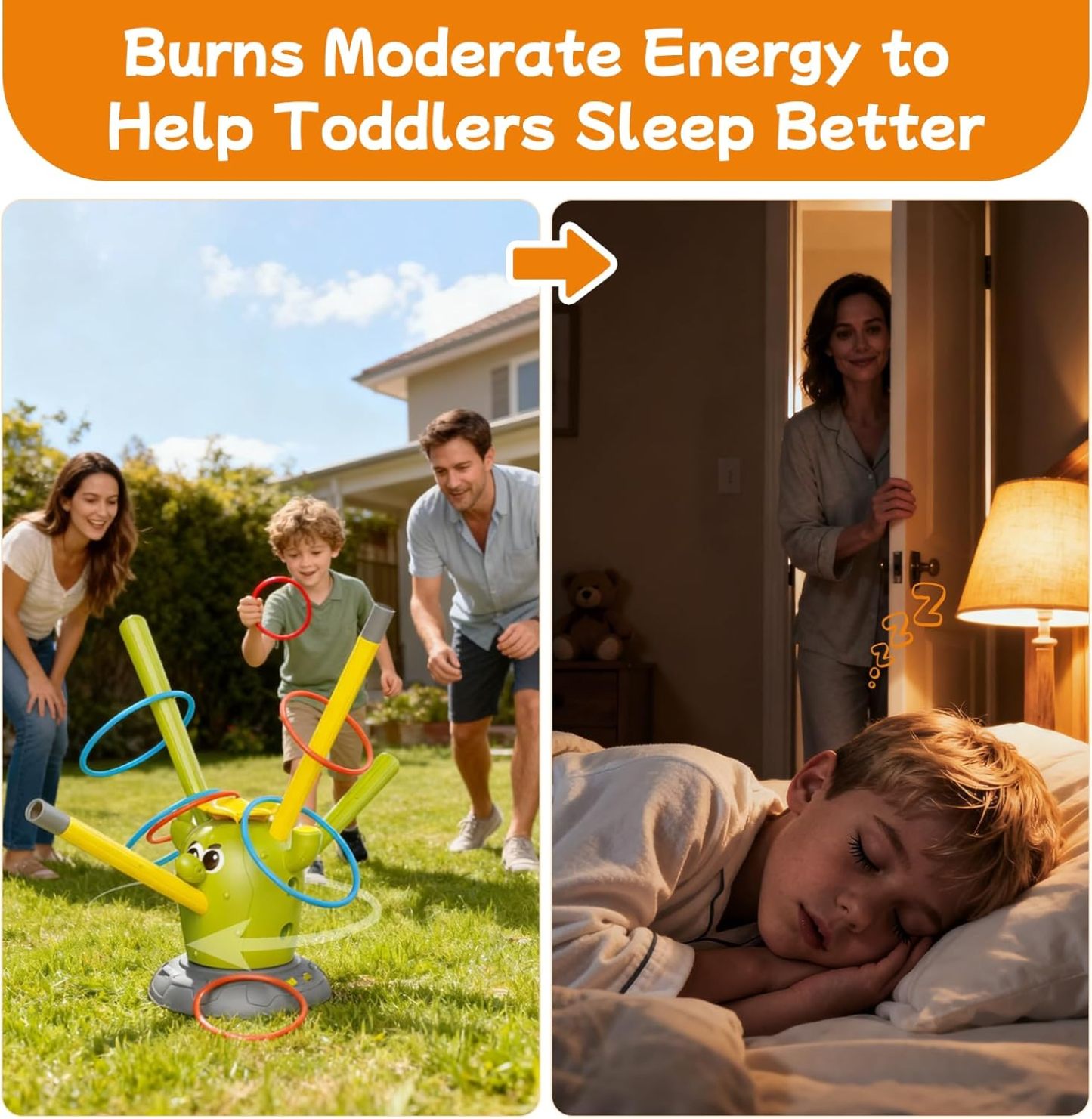 Cactus 4-in-1 Musical Jumping Toys Set with Ring Toss, Stomping Rocket Launcher and Baseball Game, Fun Indoor and Outdoor Toys for Active Play Sports Toy for Kids Ages 3 4 5 6 7 8+ Boys & Girls.