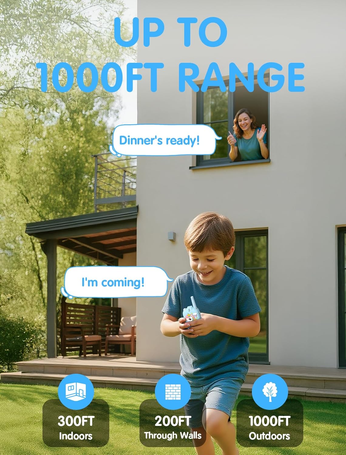 Walkie Talkie for Kids with Video: 2 Pack Rechargeable Toddler Toys with HD Camera & Voice Changer, Long Range Gift Toys for Boy & Girl Age 3-8 for Outdoor Play, Camping (Pink-Blue)