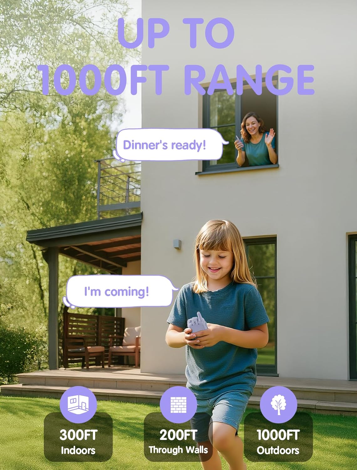 Walkie Talkie for Kids with Video: 2 Pack Rechargeable Toddler Toys with HD Camera & Voice Changer, Long Range Gift Toys for Boy & Girl Age 3-8 for Outdoor Play, Camping (Pink-Blue)