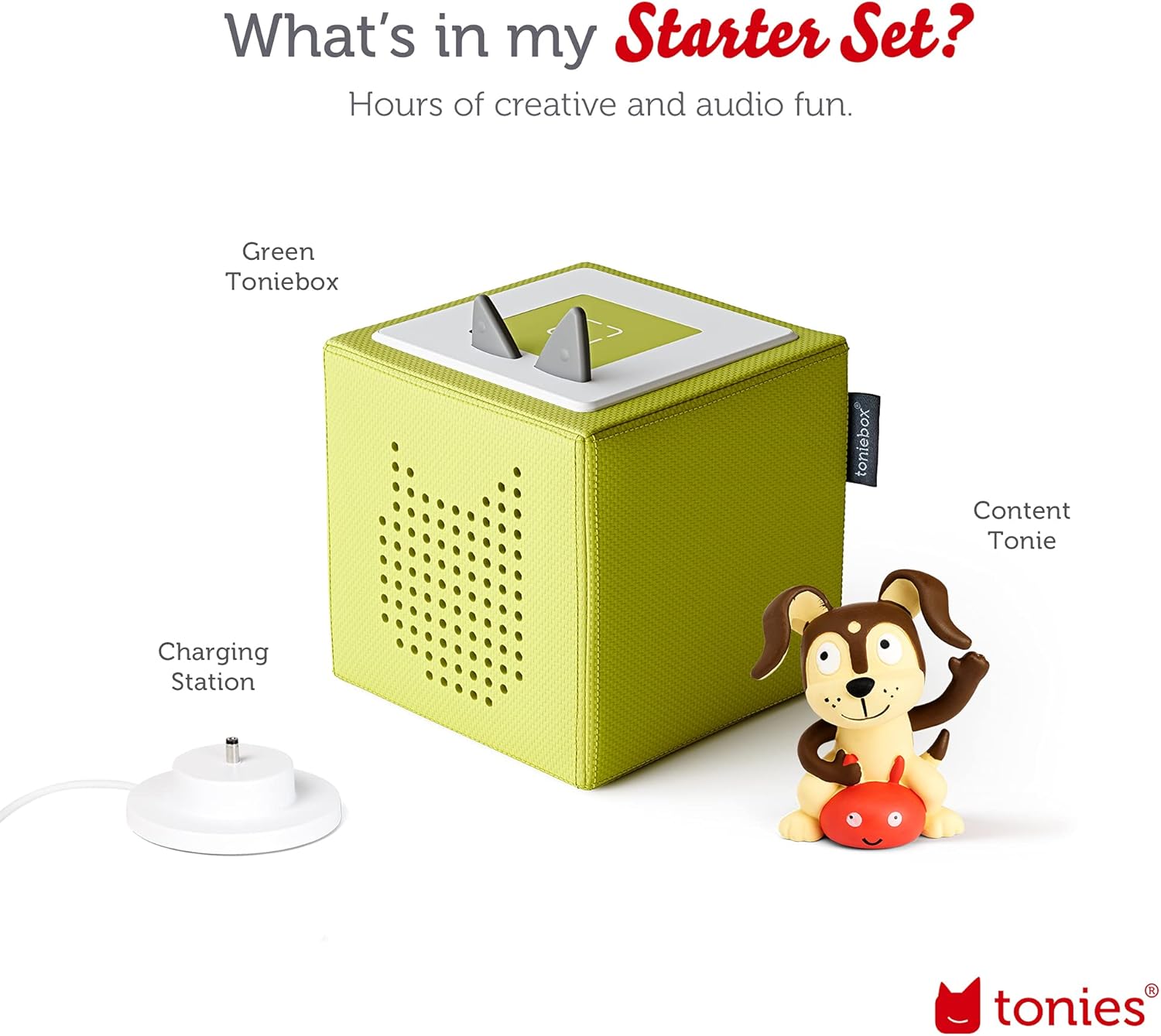 Toniebox 1 Audio Player Starter Set with Playtime Puppy - Listen, Learn, and Play with One Huggable Little Box - Light Blue