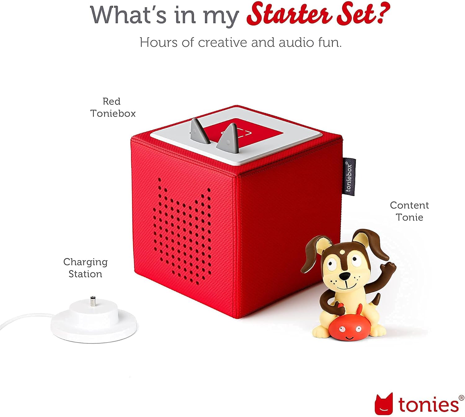 Toniebox 1 Audio Player Starter Set with Playtime Puppy - Listen, Learn, and Play with One Huggable Little Box - Light Blue