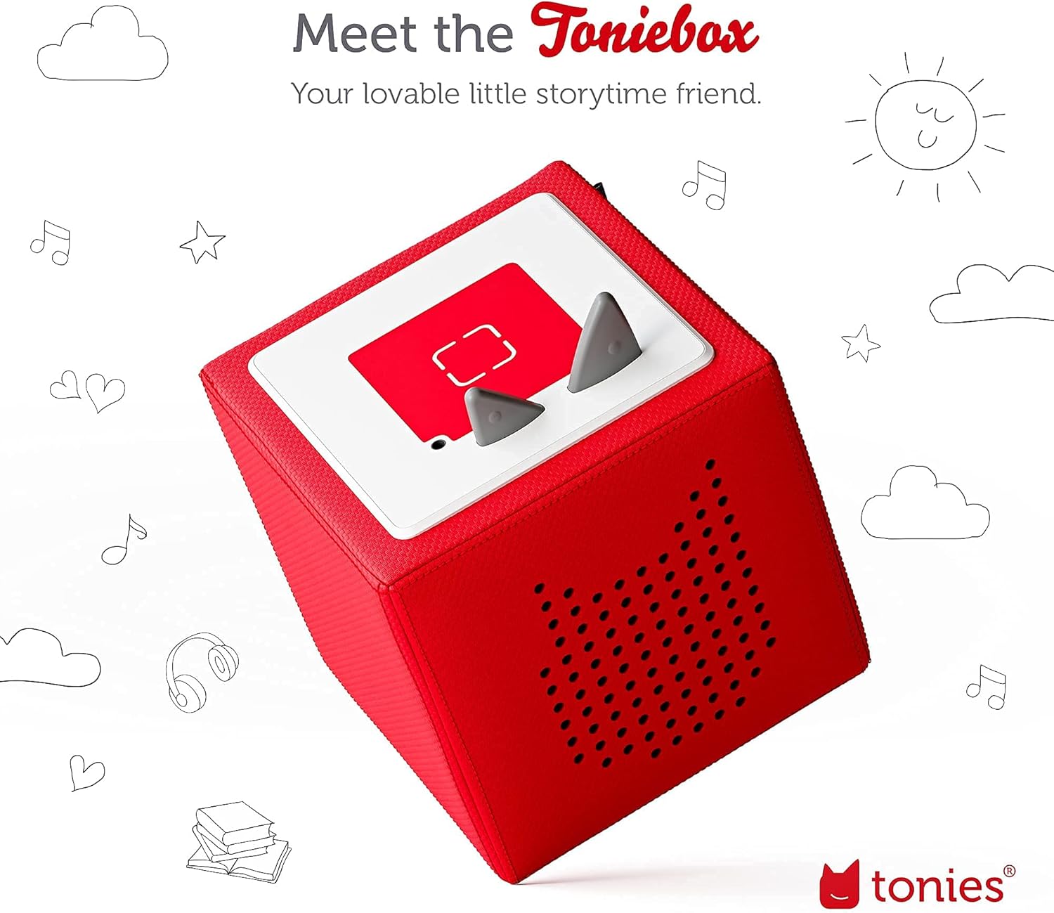 Toniebox 1 Audio Player Starter Set with Playtime Puppy - Listen, Learn, and Play with One Huggable Little Box - Light Blue